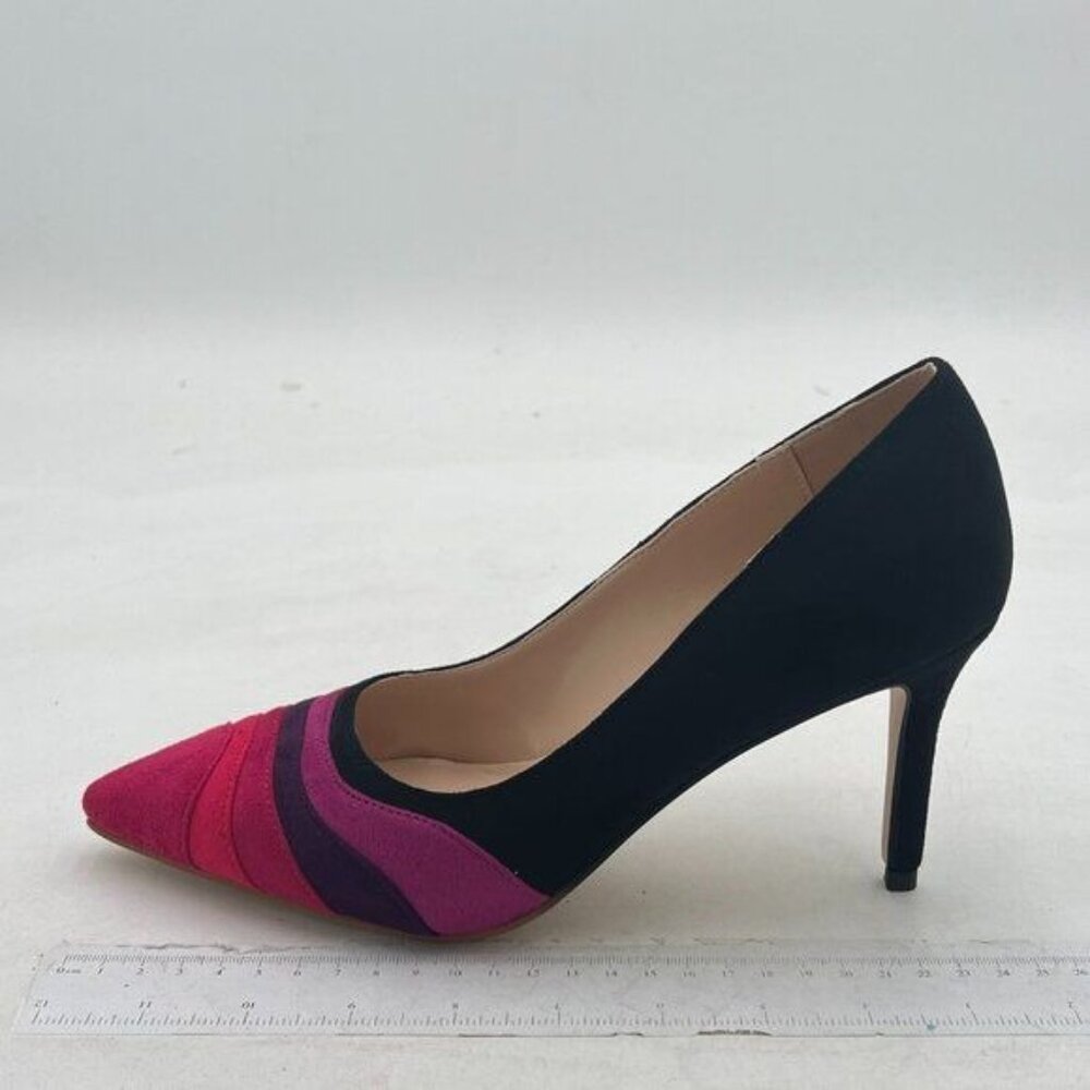 Women Kitten Heels Pumps High Heel Pointed Toe Pump Slip-on Rainbow Shoes